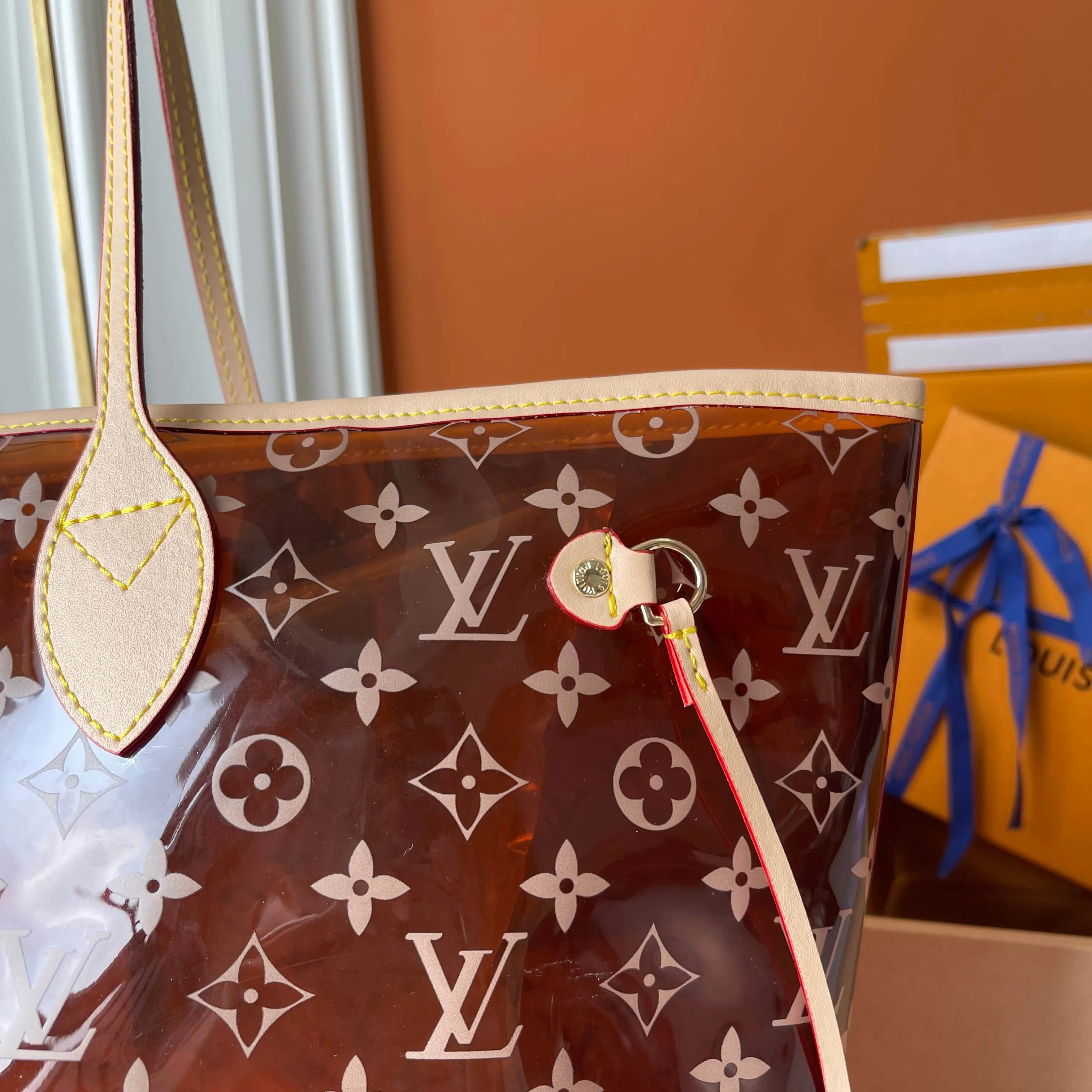 Neverfull 棕色 蓝色 牛皮 托特包 大容量托特款