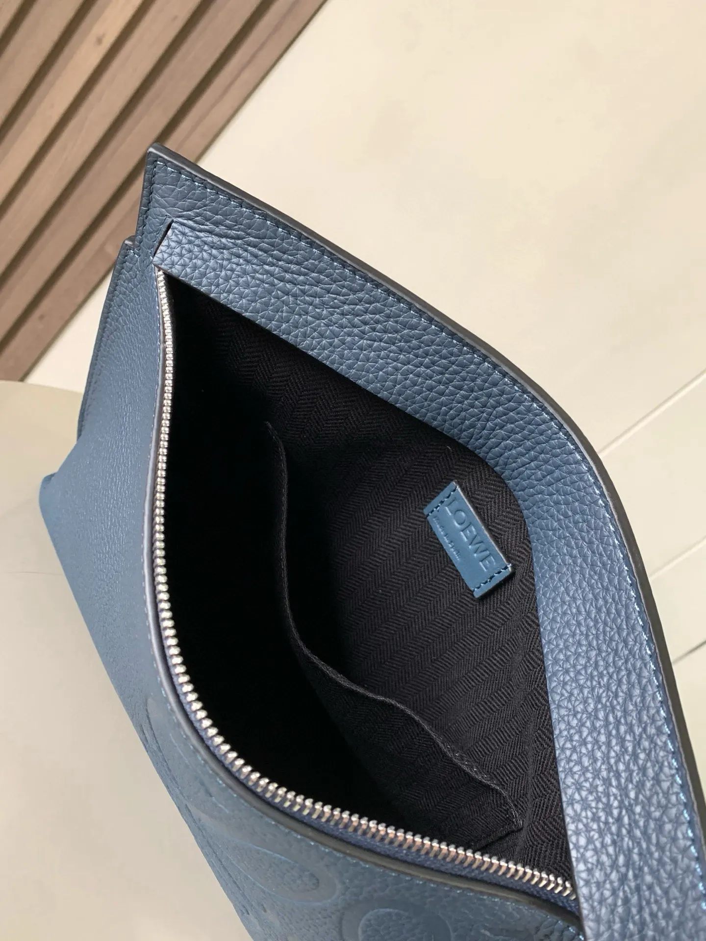 Blue Hobo Shoulder Bag Vintage Leather Image 9 Blue Hobo Shoulder Bag Vintage Leather Image 9