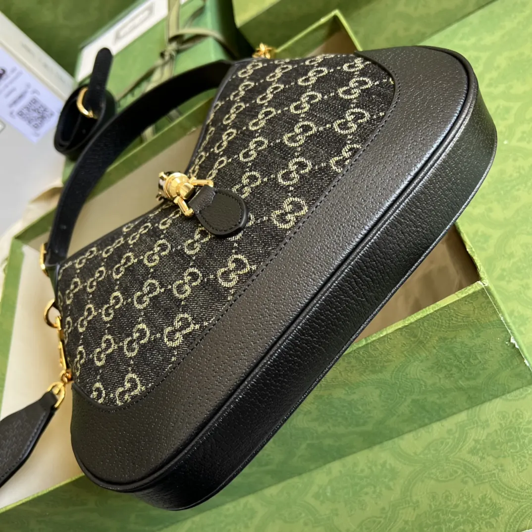 Gucci Jackie 1961 老花焦糖皮革腋下包 單肩斜挎