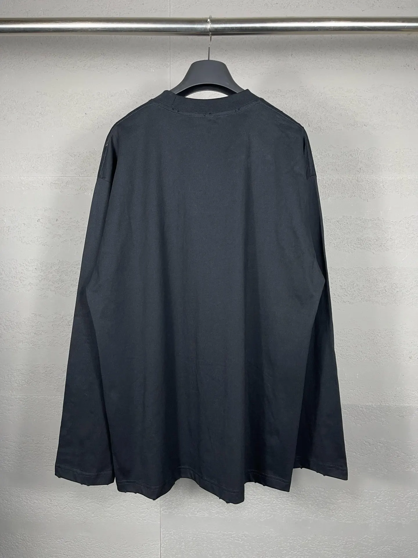Balenciaga Black Cotton Logo Short Sleeve T-Shirt Loose