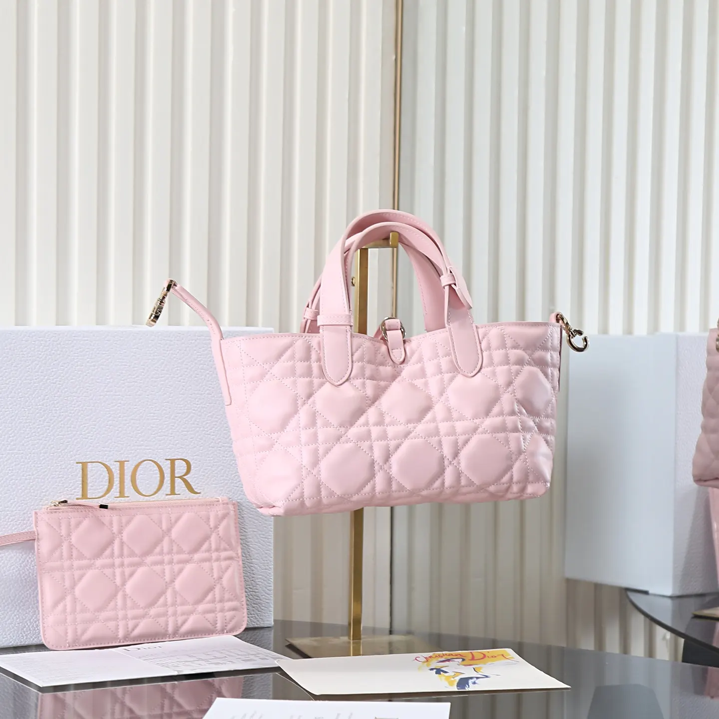 Dior Toujours 粉色牛皮手袋 手提斜挎