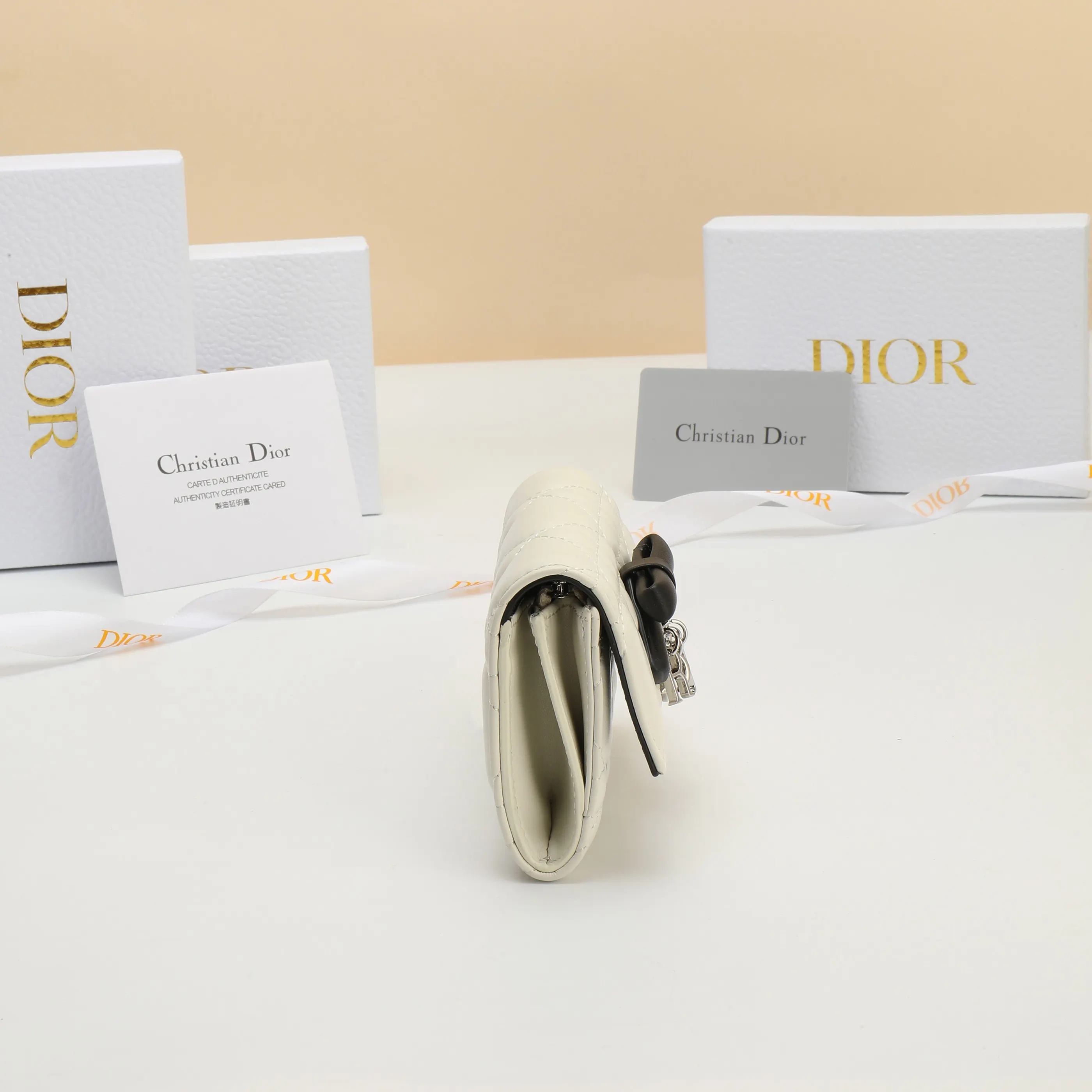 Dior Lady Dior Black Leather Wallet Image 4 Dior Lady Dior Black Leather Wallet Image 4