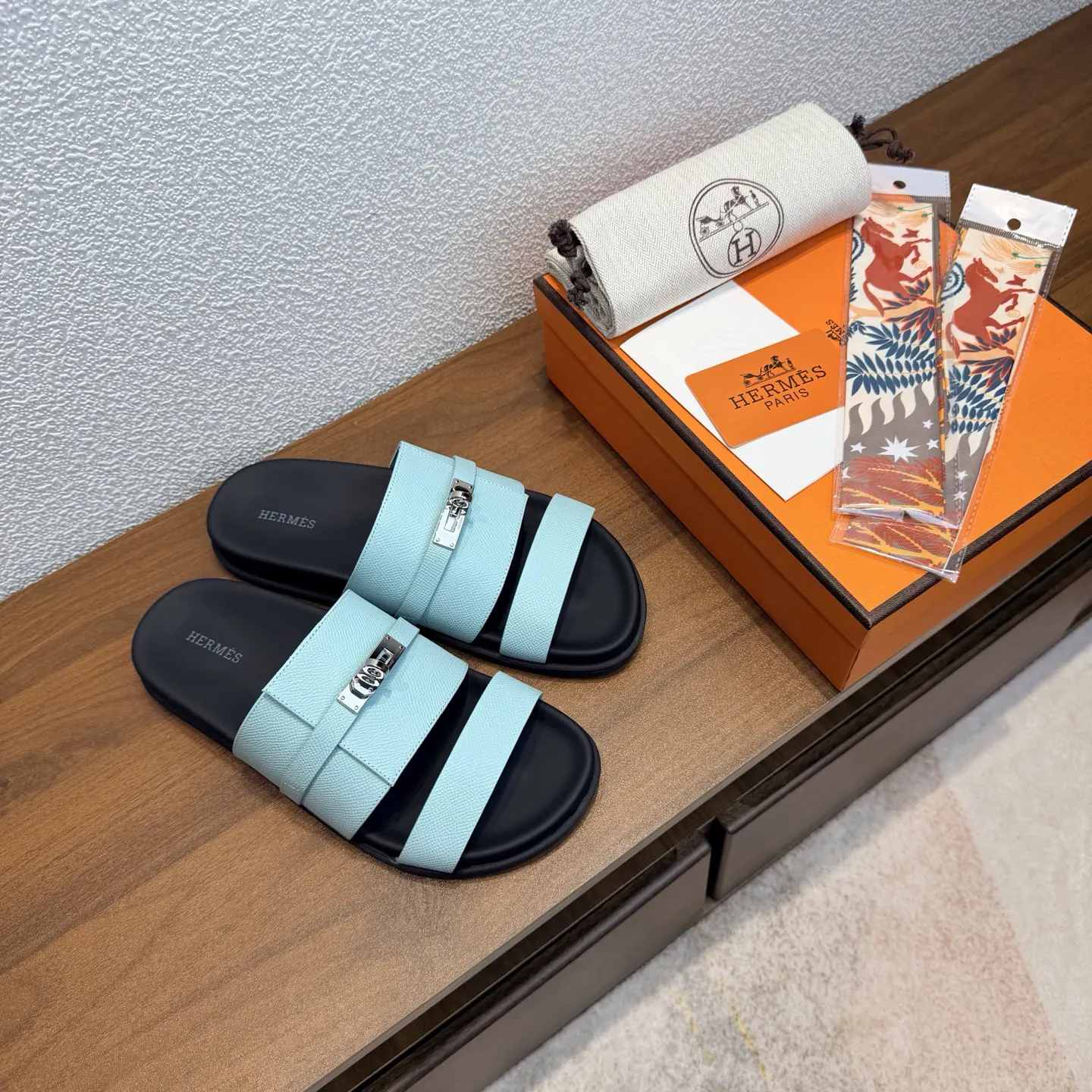 Hermès Leather Slides