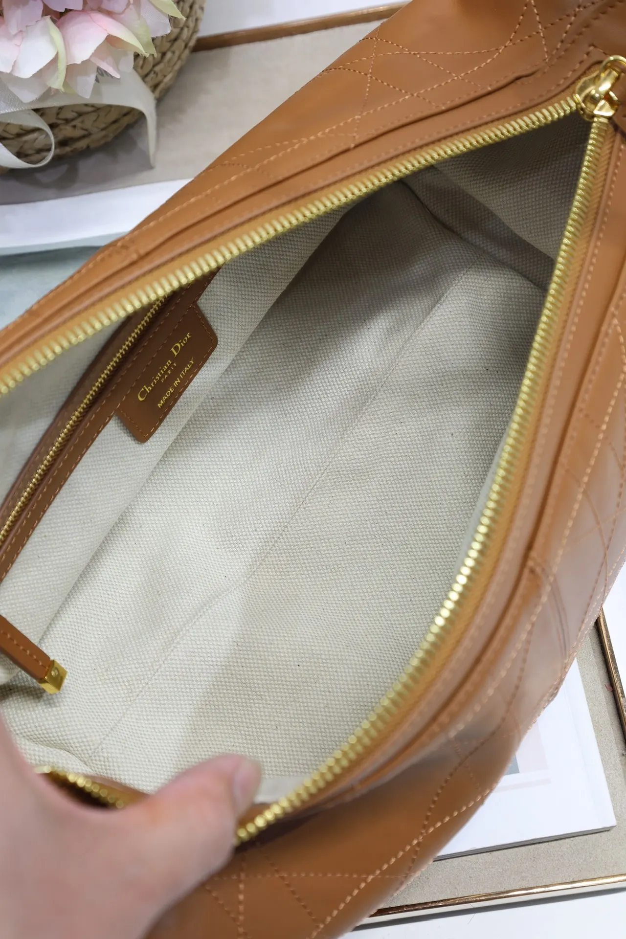 Dior Beige Leather Tote Bag Image 9 Dior Beige Leather Tote Bag Image 9