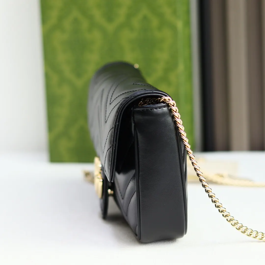 Gucci Marmont 牛皮 链条包 精致链条款
