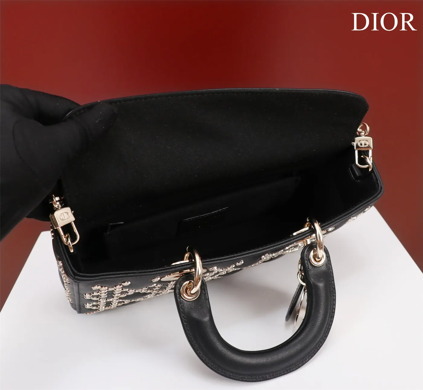 Dior 羊皮 进口 羊皮 纯手工戴妃包横版 手提包 通勤手提款