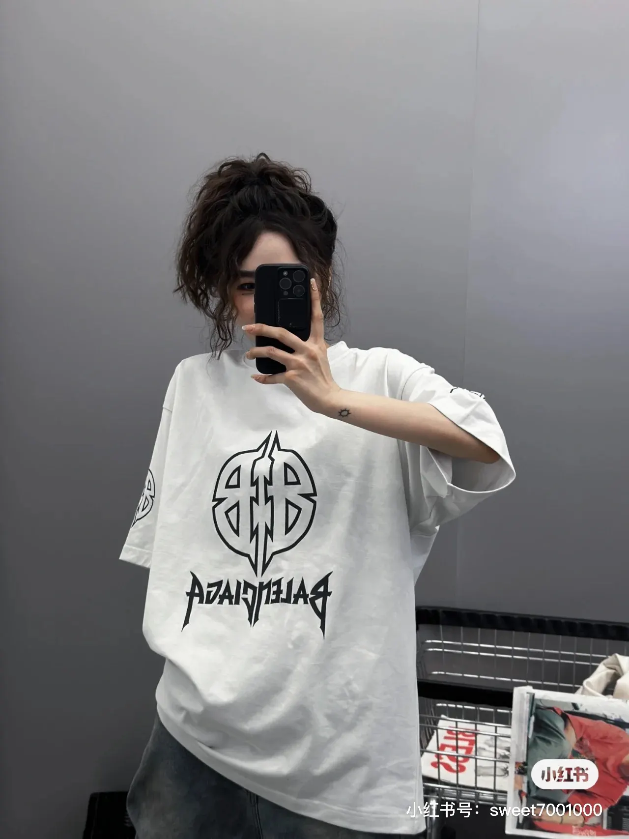 Balenciaga White Cotton Logo Short Sleeve T-Shirt Street Casual
