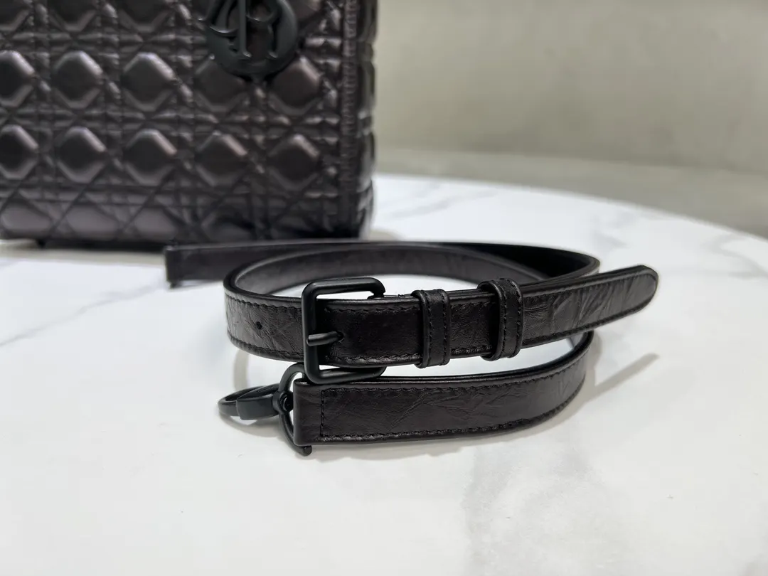 Dior 黑色 进口 油蜡皮戴妃包 五格 油蜡皮戴妃 收納包 旅行收納款