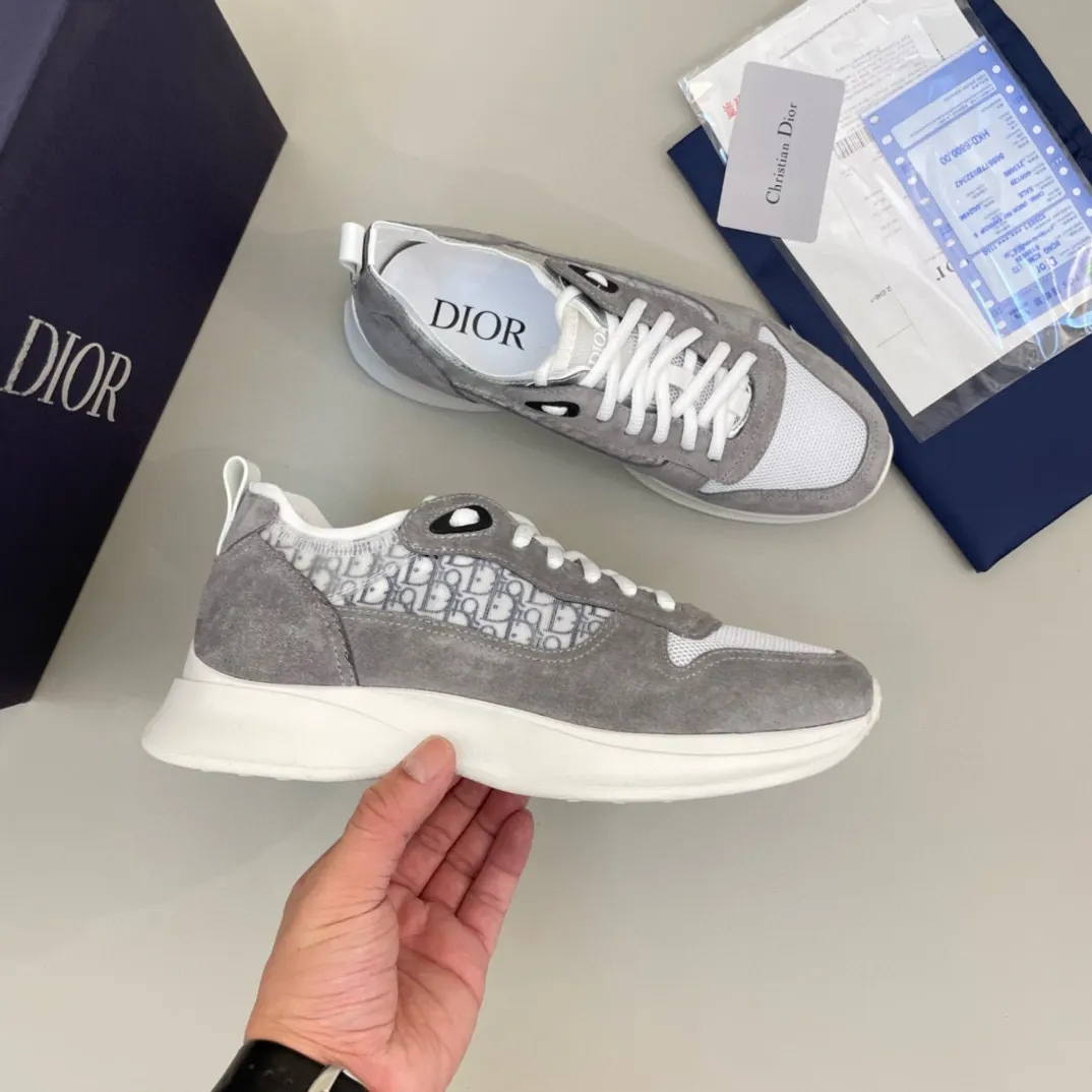 Dior B25 银灰色牛皮休闲鞋 低帮款