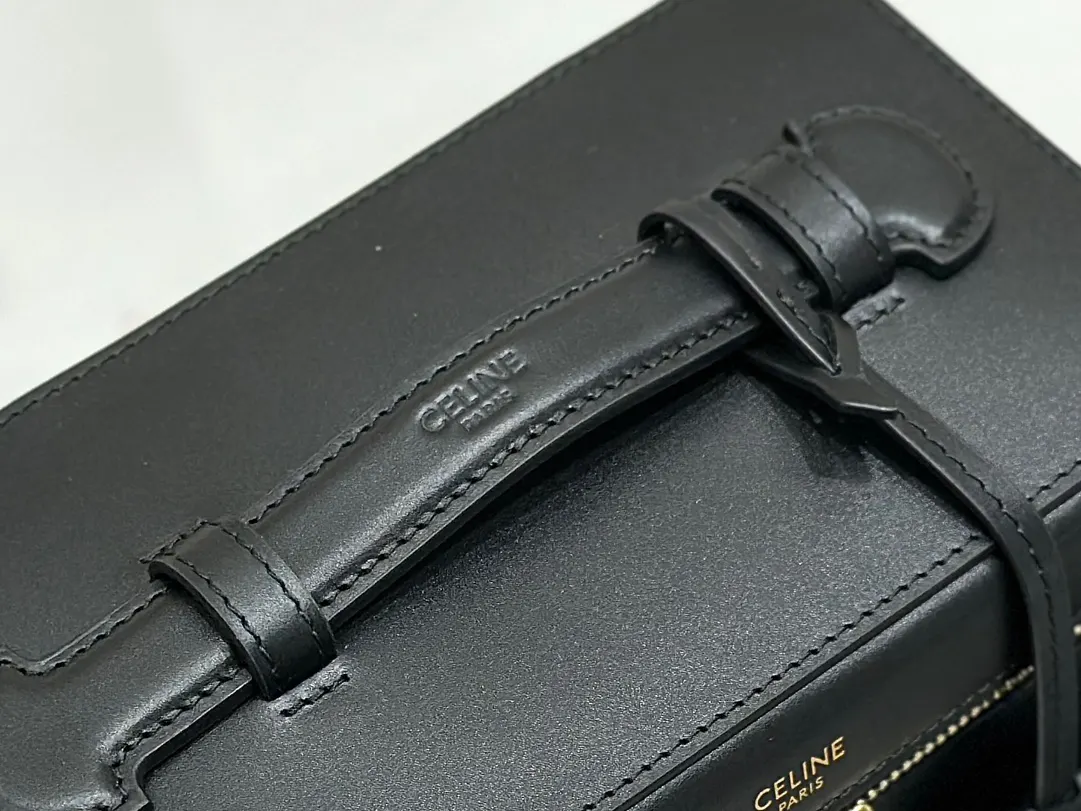 Celine 黑色 牛皮 化妝包 便携收納款