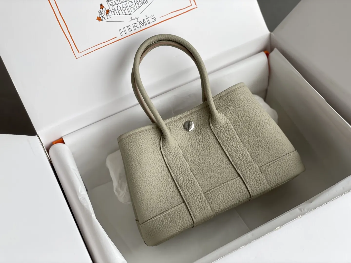 Hermès Garden Party 拼色 Togo牛皮 托特包 10cm