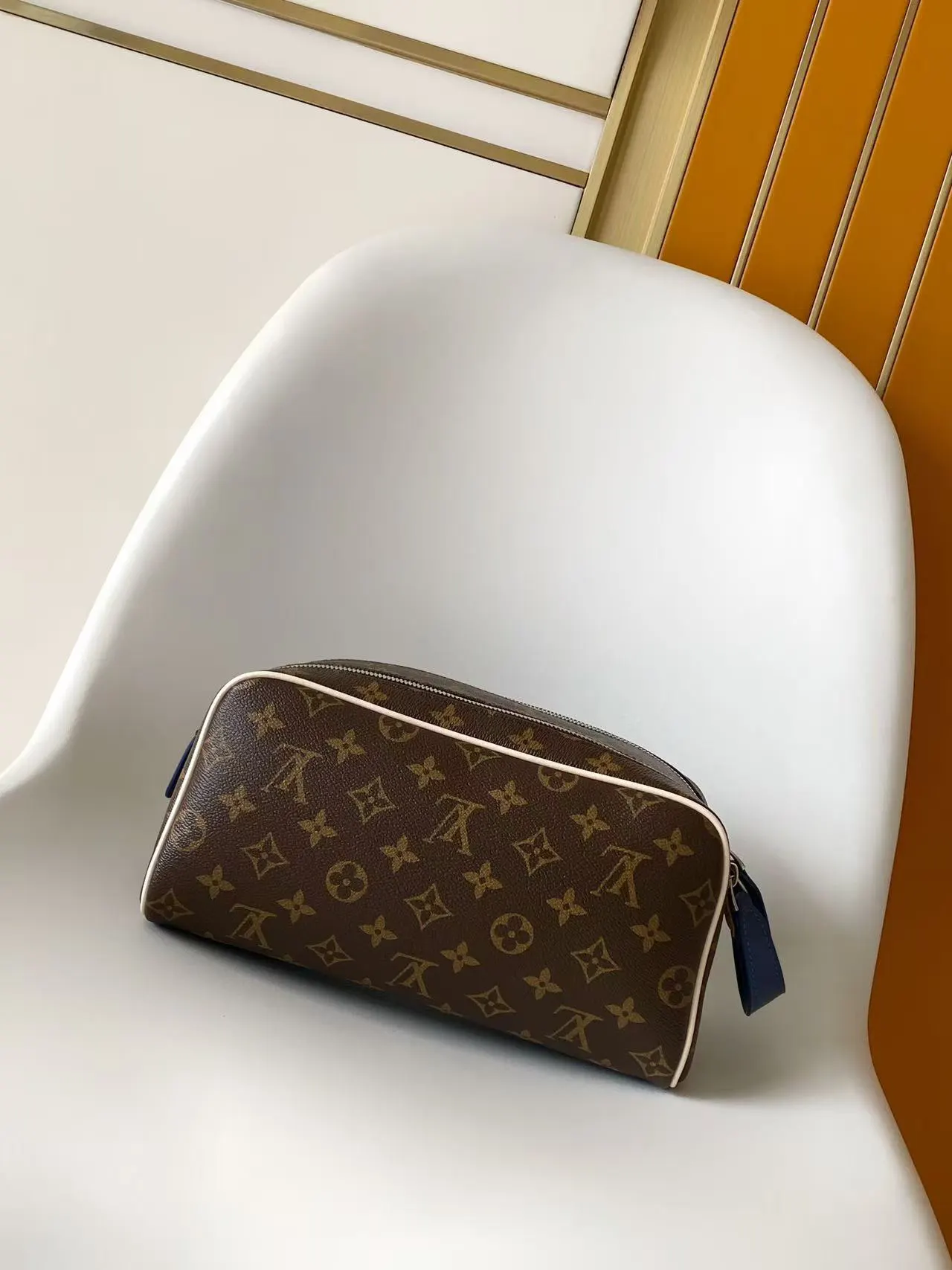 Black Monogram Cosmetic Pouch