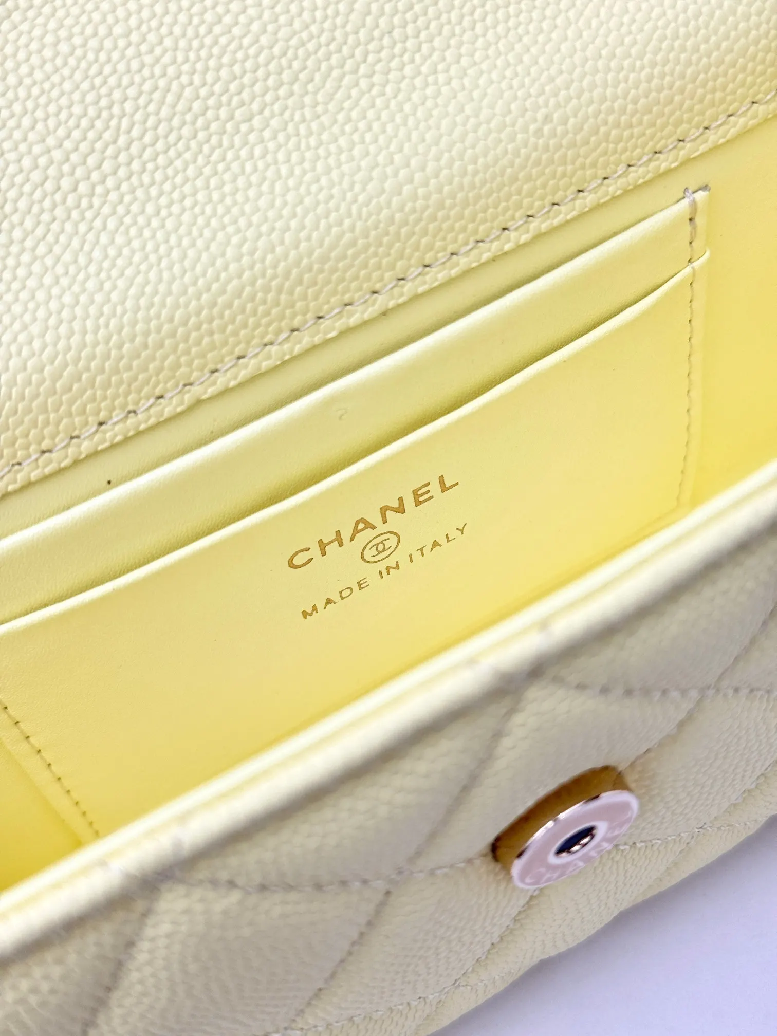 Chanel 黃色牛皮Kelly手提包 金链斜挎