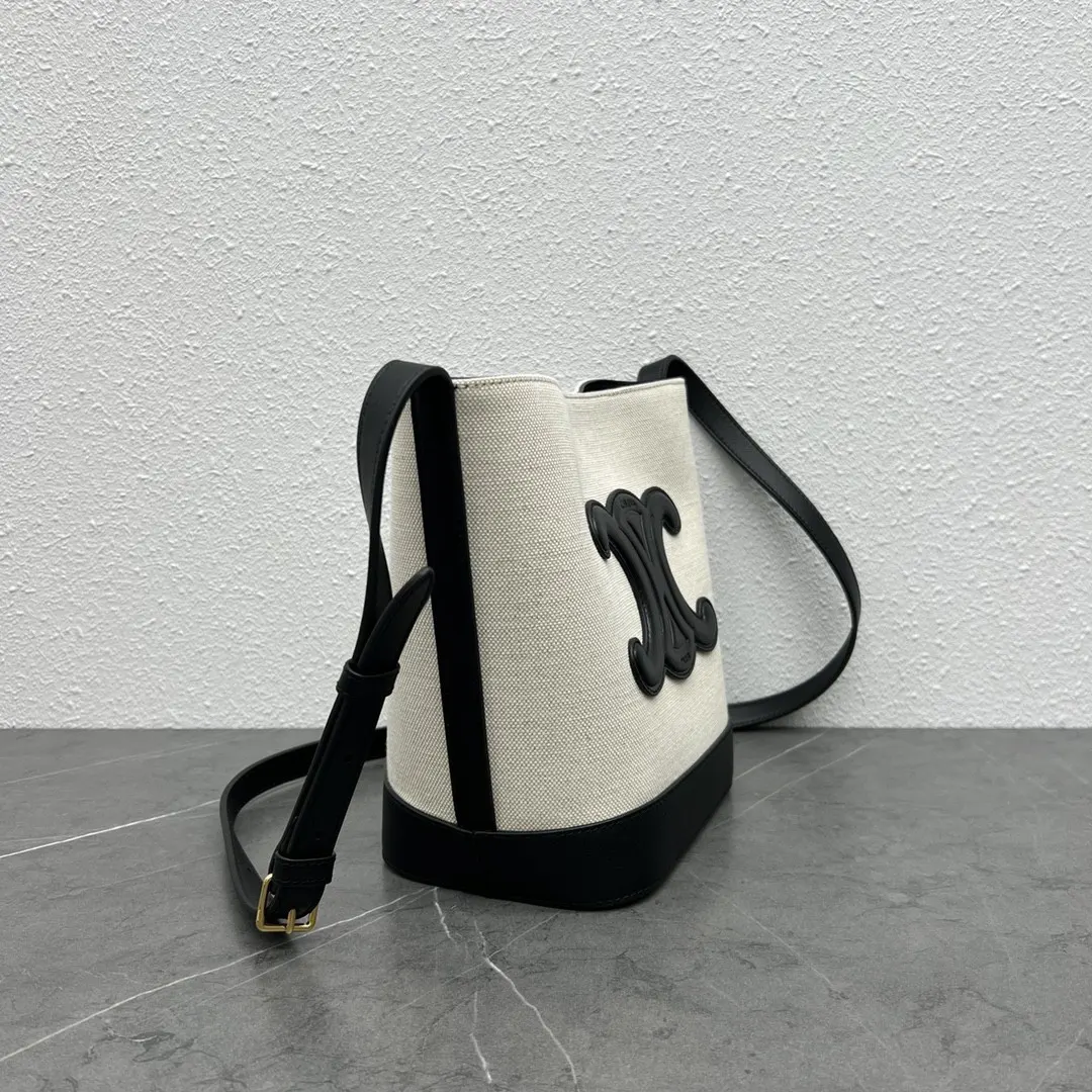 Celine 黑色 牛皮 水桶包 休闲水桶款