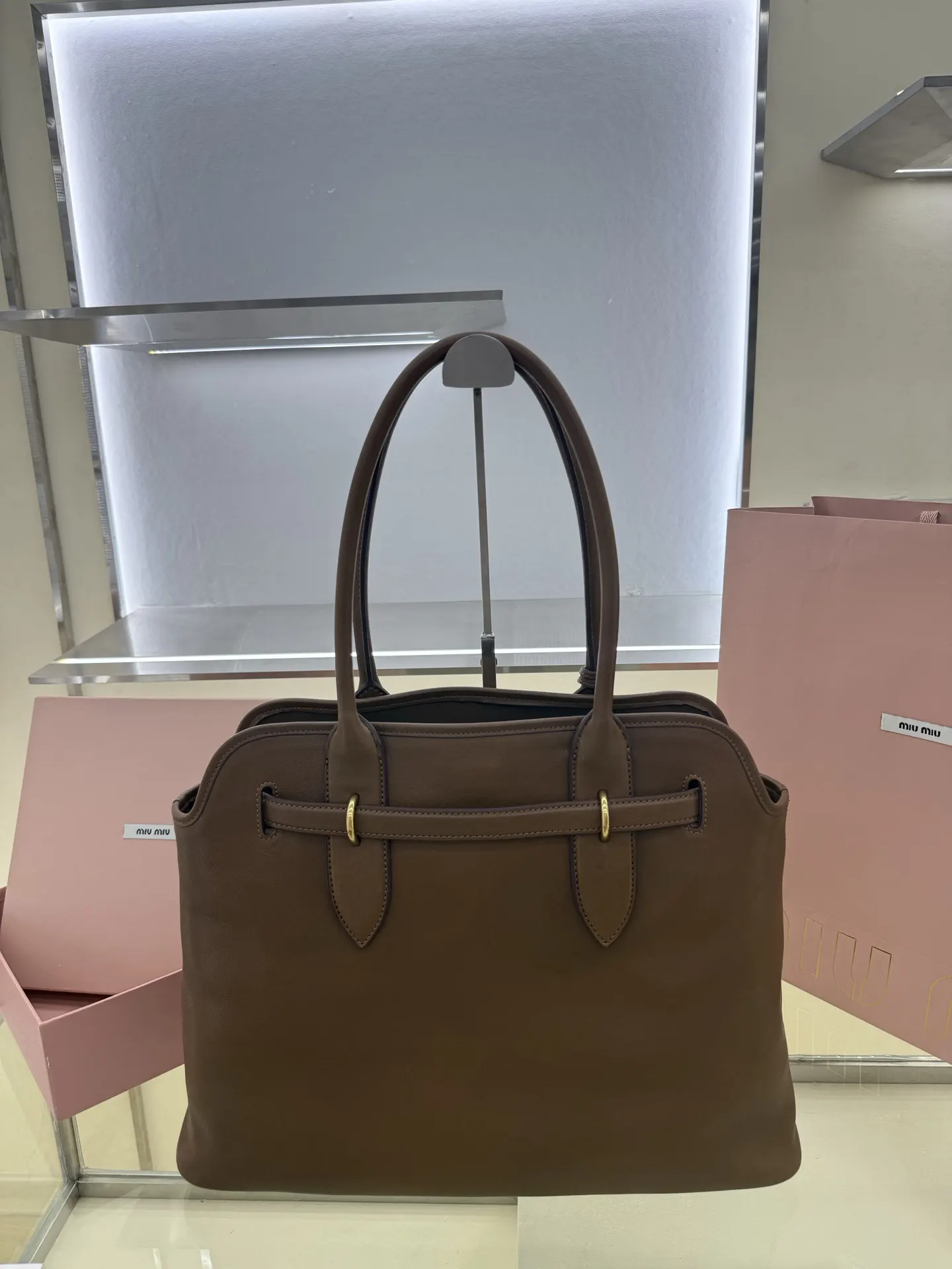 Brown Gold Tote Bag