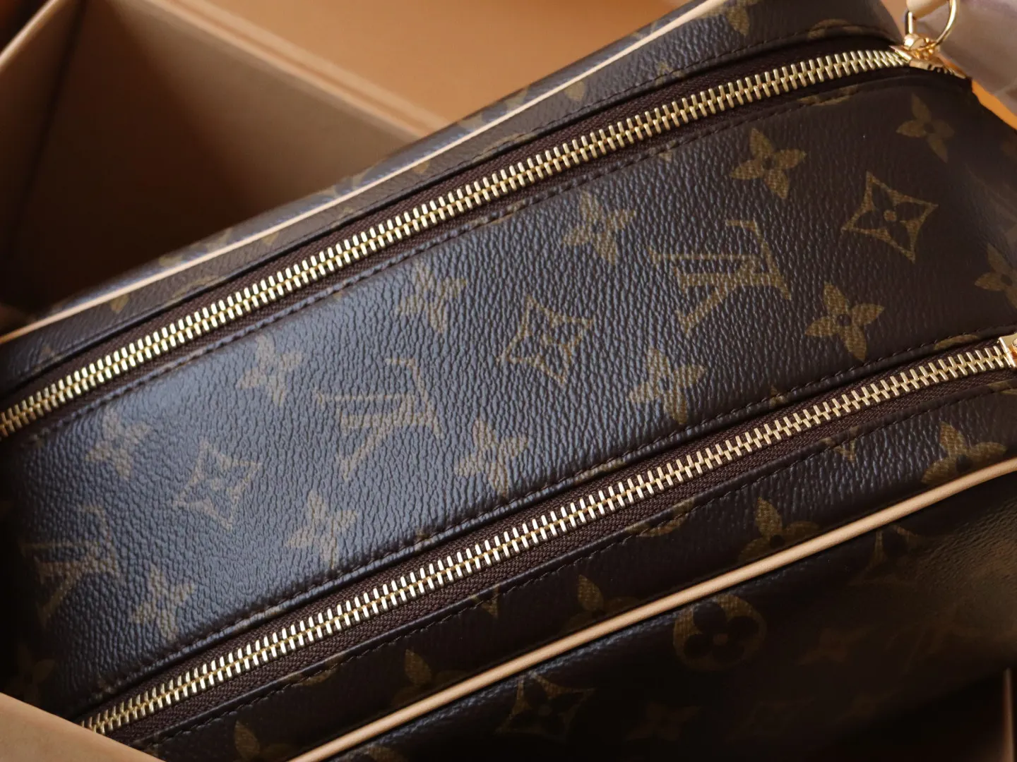 Monogram Cosmetic Pouch Leather