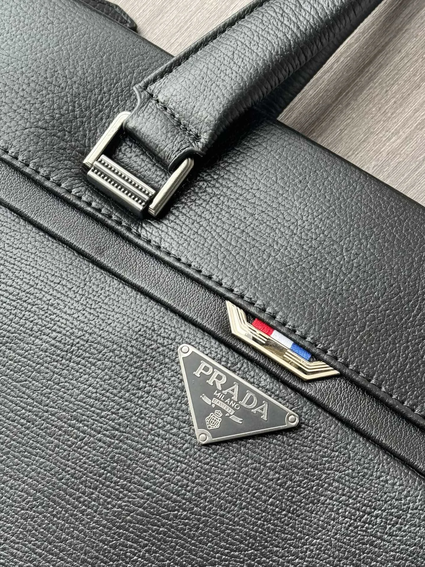 Prada Black Briefcase Business Commuter Leather