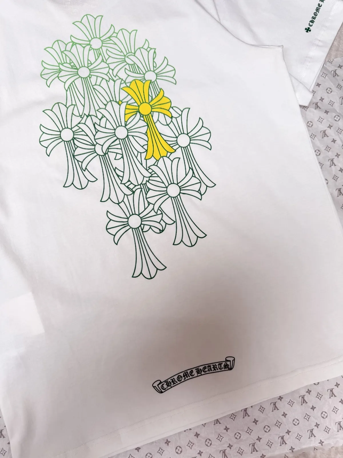 Chrome Hearts 白色 印花 純棉 短袖T恤 日常百搭款(數字4) Chrome Hearts 白色 印花 純棉 短袖T恤 日常百搭款(數字4)