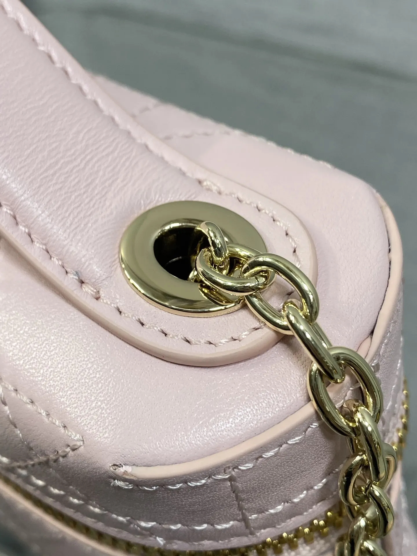 Dior Cannage藤格纹 黑色牛皮链条包 手提斜挎