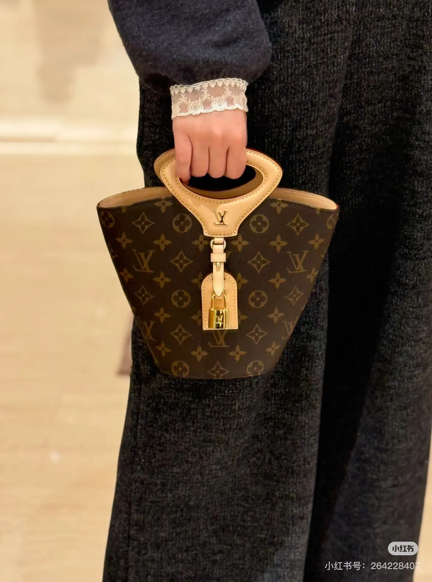 LV 老花 帆布 RIVAGE BB 手袋 水桶包 休闲水桶款