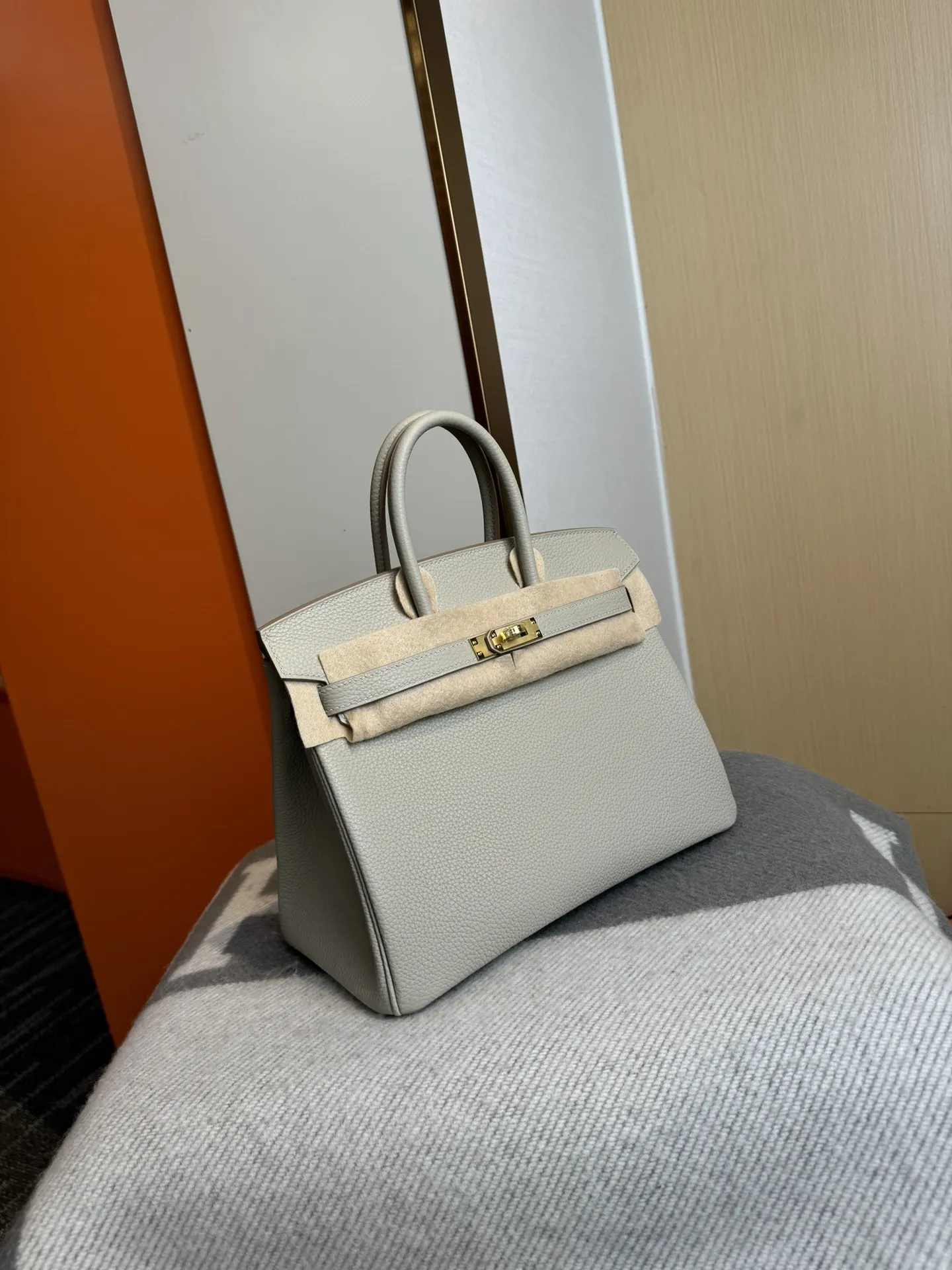 Birkin 铂金 进口Togo皮 冰川白 金扣 手提包 通勤手提款