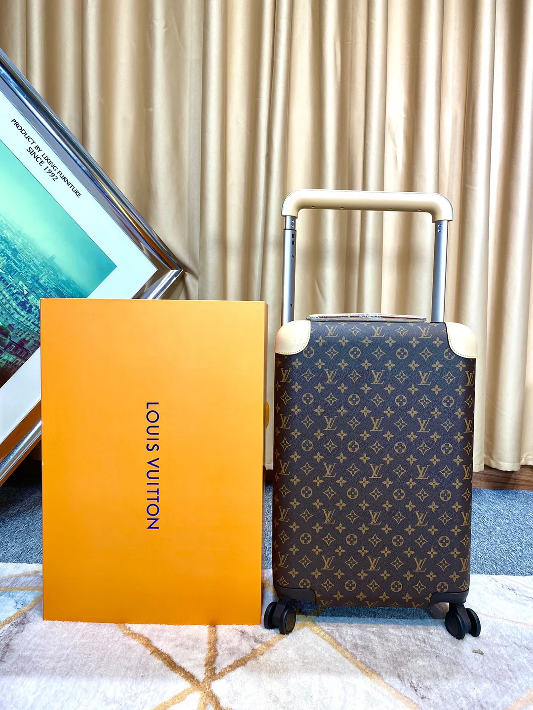 Louis Vuitton Suitcase Travel Lightweight Leather Four-Wheel