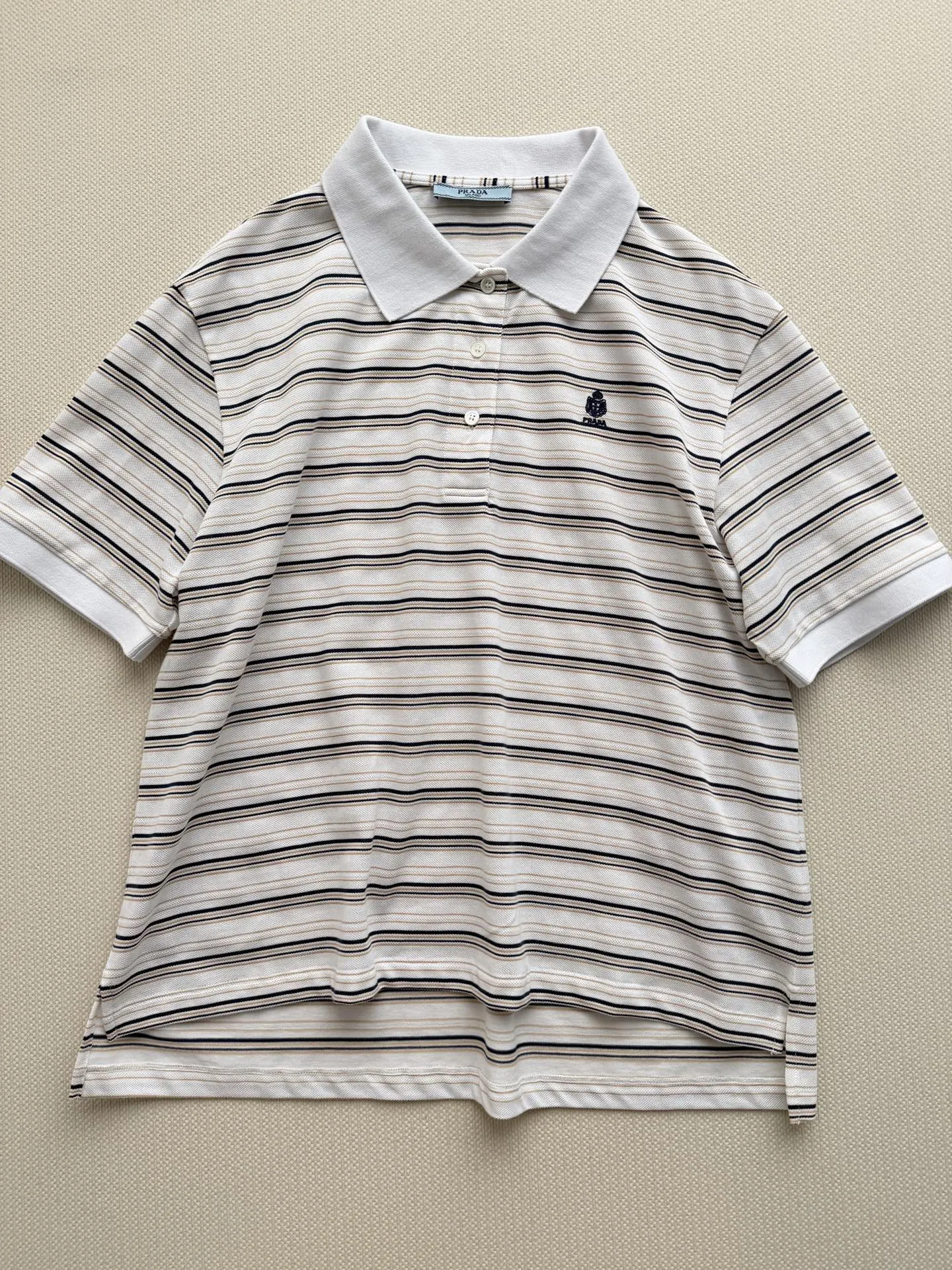 Prada 条纹短袖Polo衫 休闲