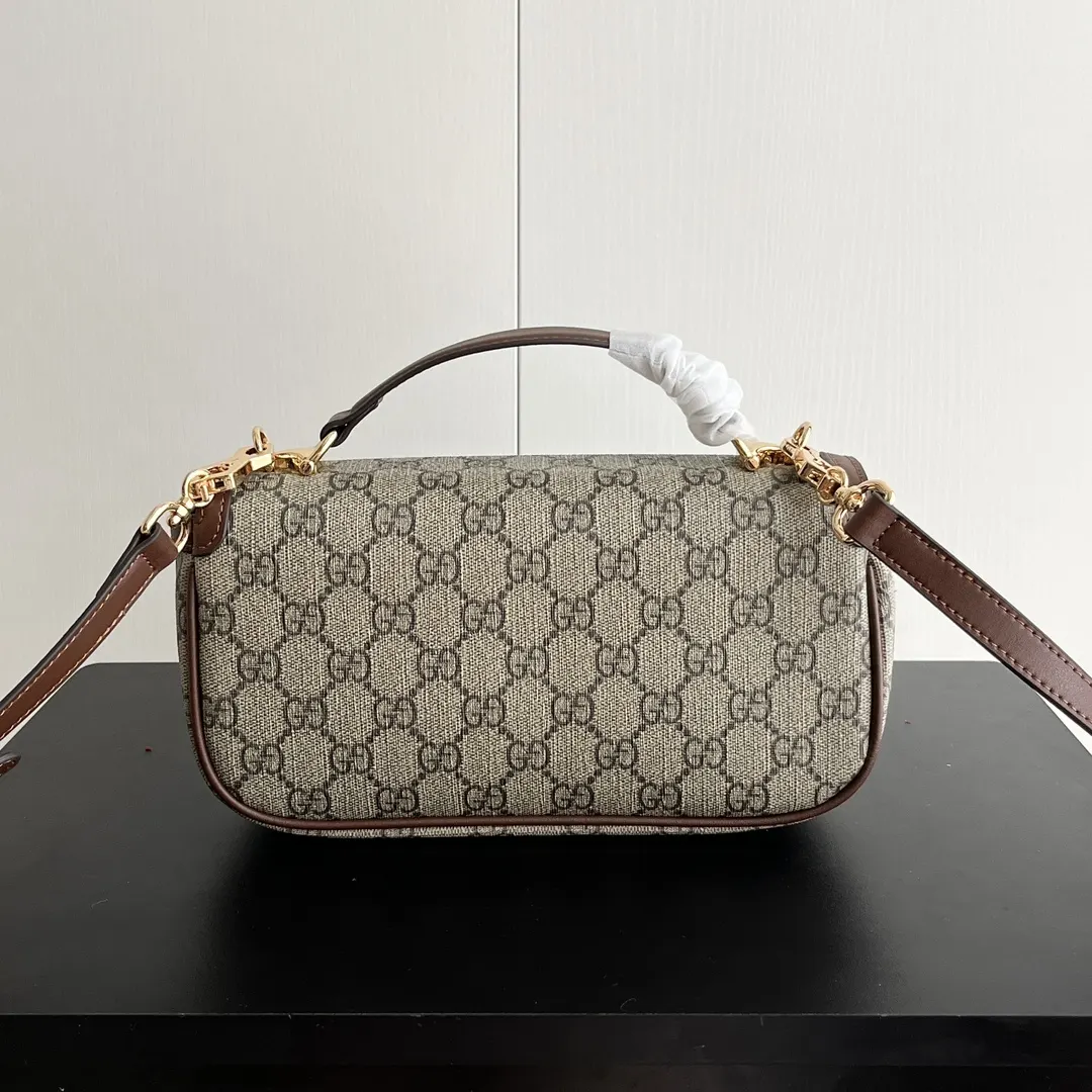 Gucci Horsebit 1955 老花马衔扣肩背包 单肩斜挎款
