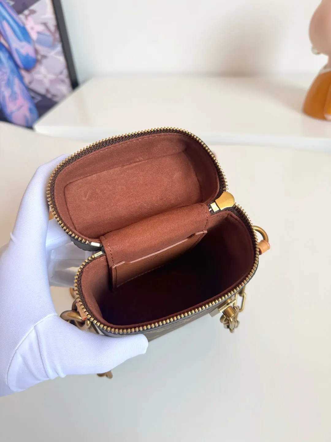 Louis Vuitton Gold Organizer Pouch Travel Canvas