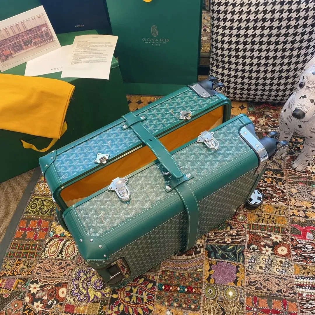 Goyard 老花 绿色 帆布 行李箱 旅行拉杆款 轻便出行款