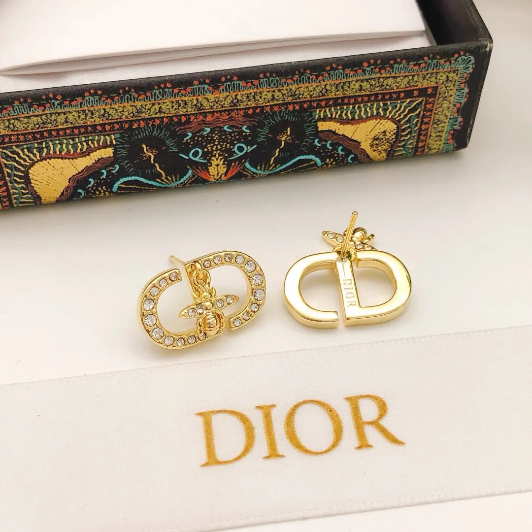 Dior CD金色耳环 礼盒