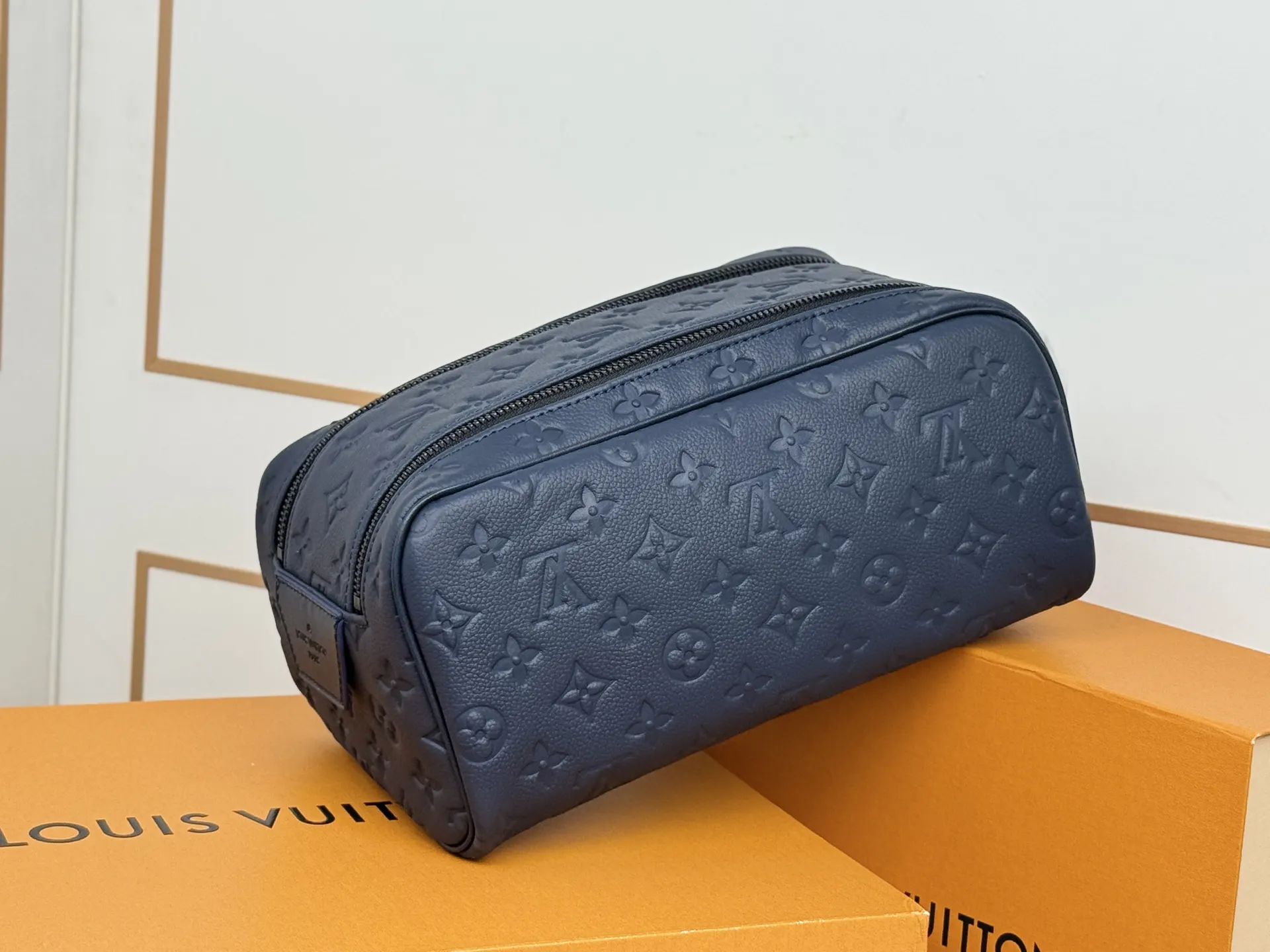 Black Monogram Cosmetic Pouch