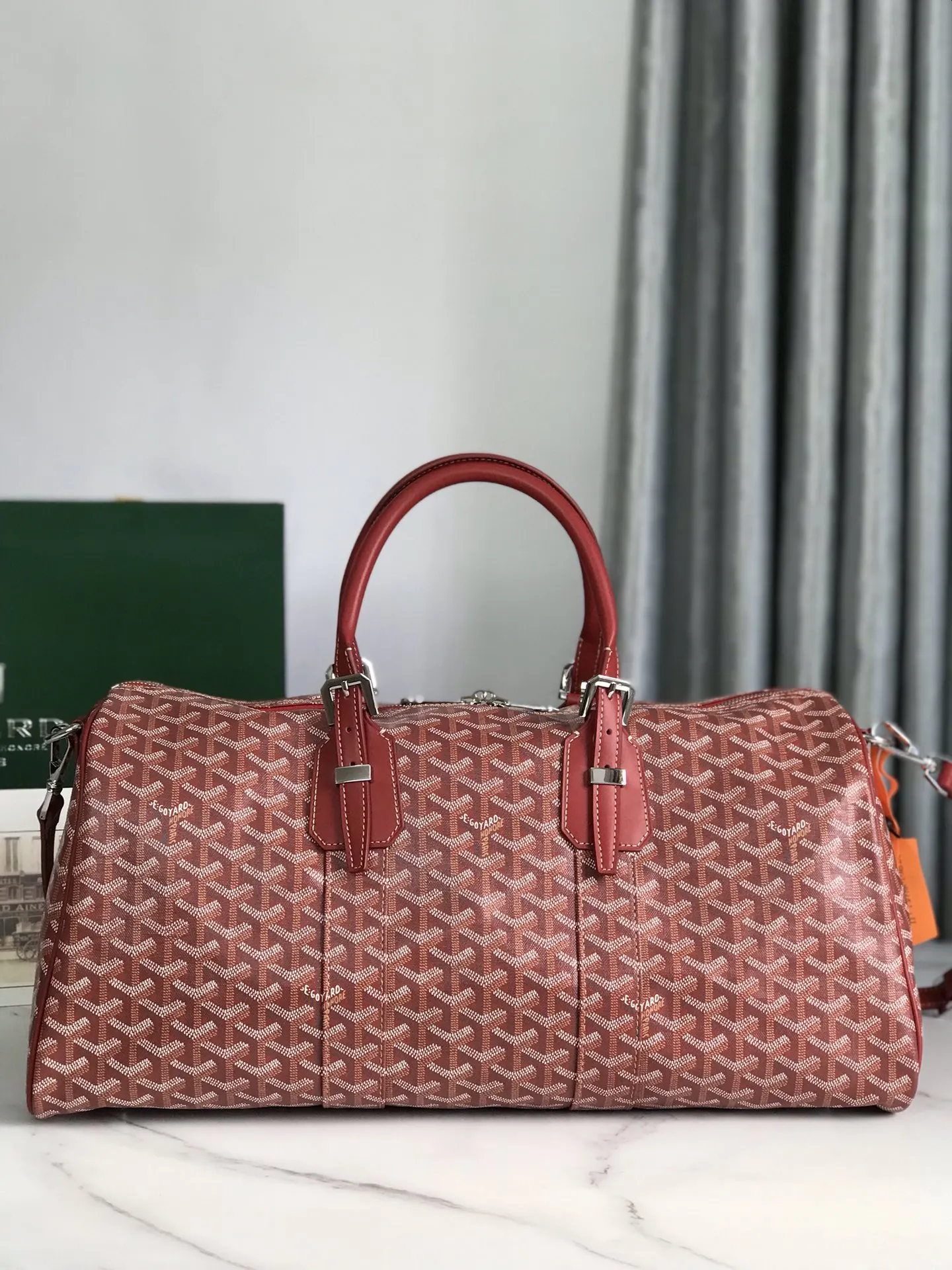 Goyard 深蓝 酒红 小牛皮 旅行包 大容量旅行款