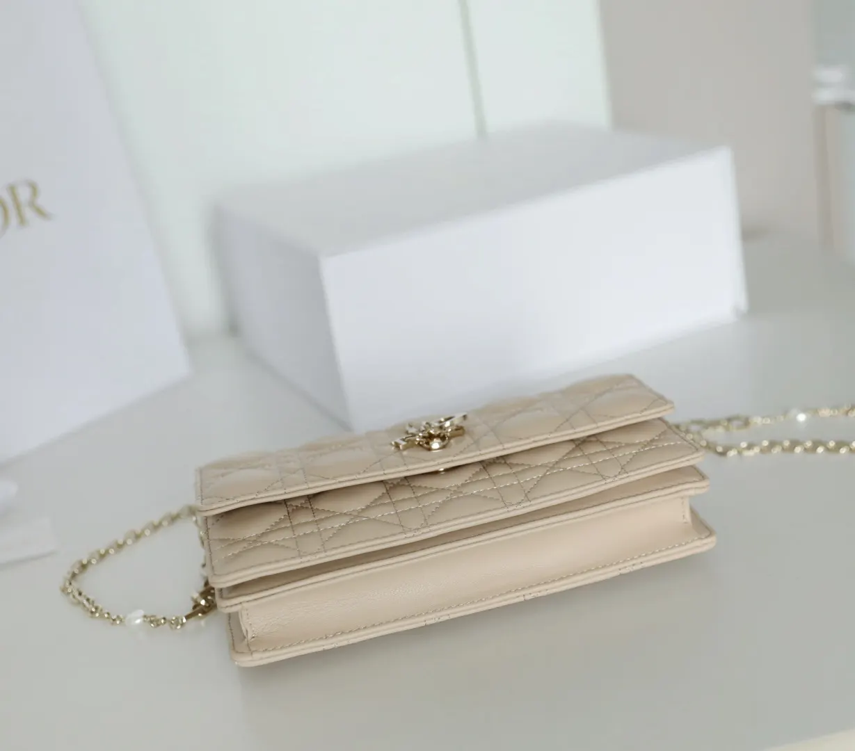 Dior Cannage Chain Bag Beige Image 8 Dior Cannage Chain Bag Beige Image 8