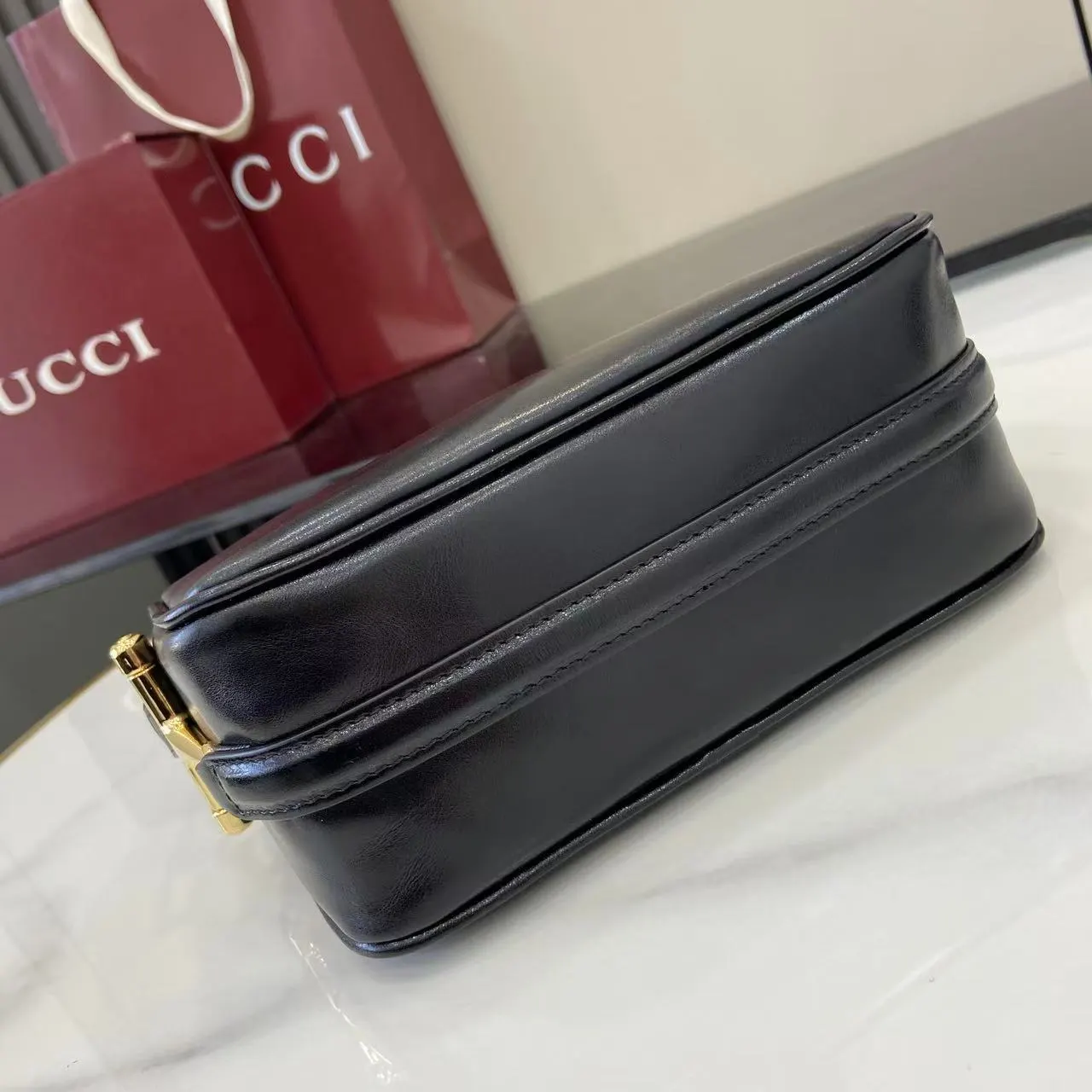 Gucci Horsebit 1955 老花马衔扣肩背包 单肩斜挎