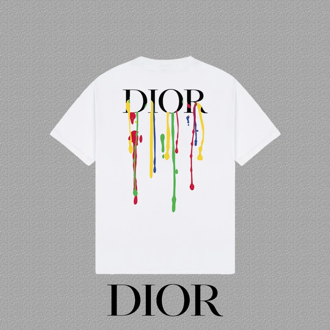 Dior 白色彩色字母短袖T恤 休闲款