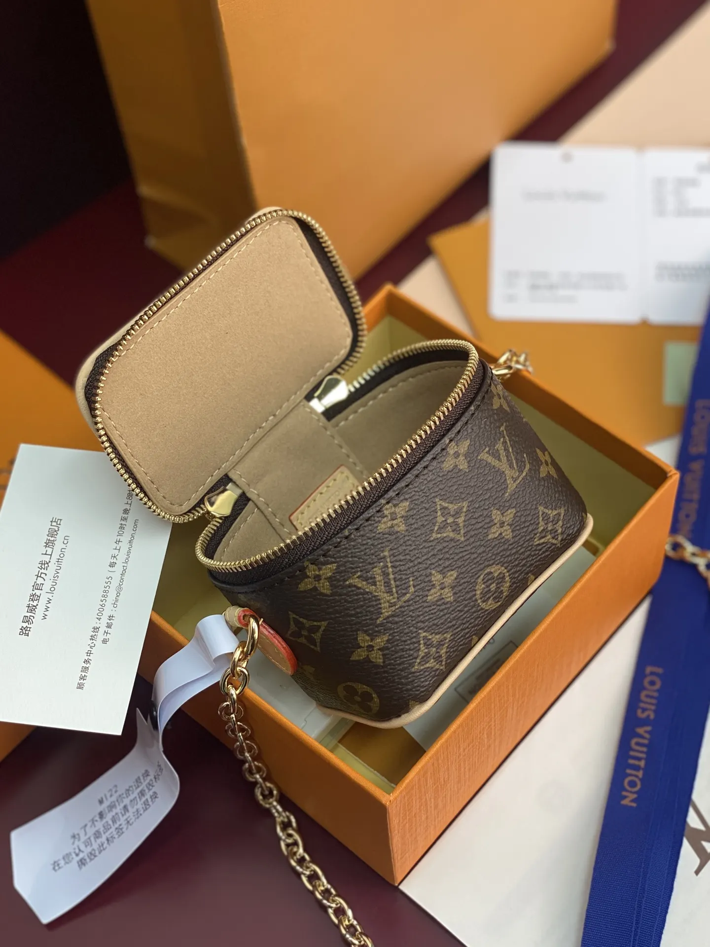 LV 老花 金色 帆布 批 老花 鏈條包 精致鏈條款