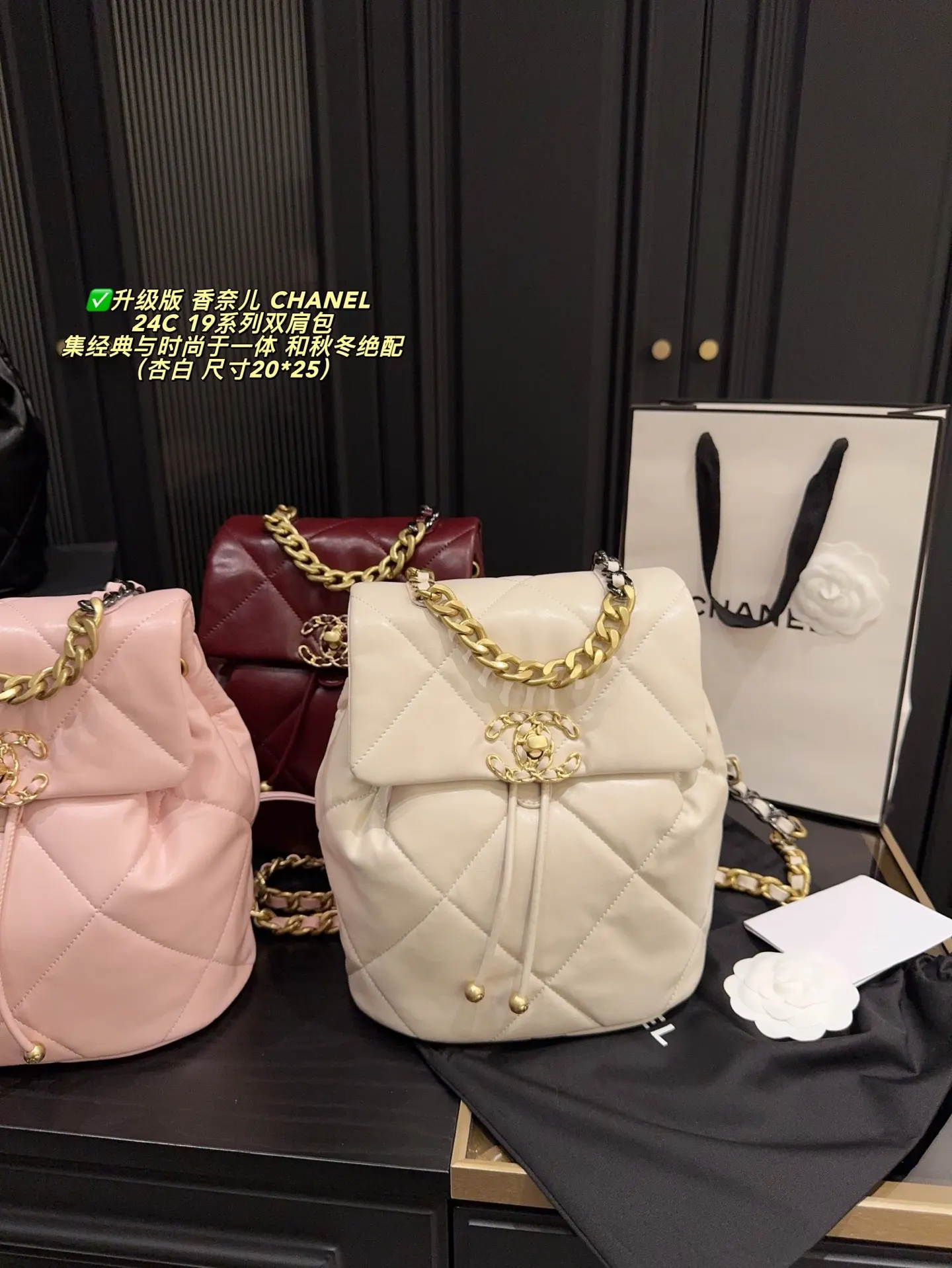 Chanel Black Gold Backpack