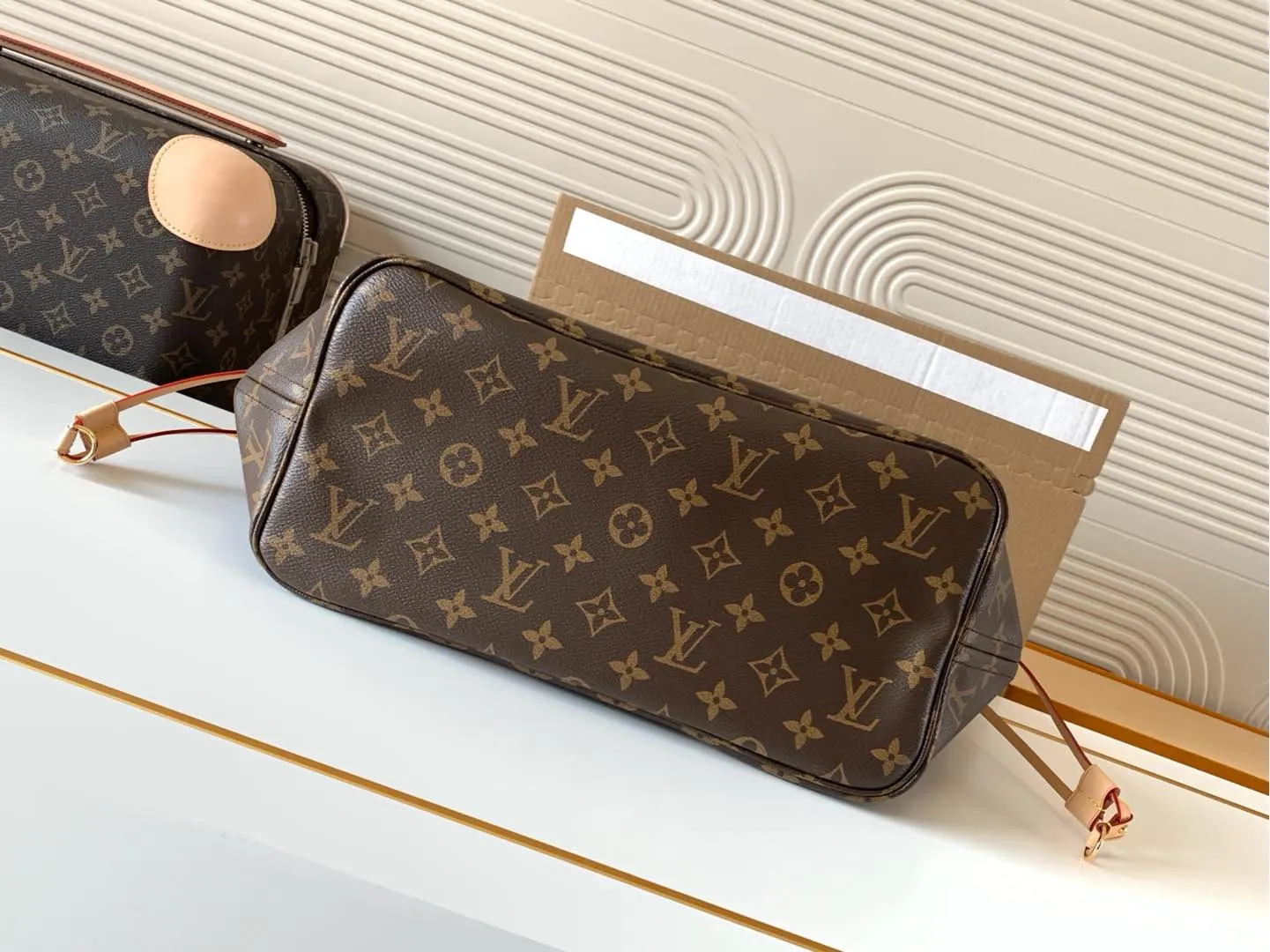 Neverfull 老花 牛皮 托特包 大容量托特款