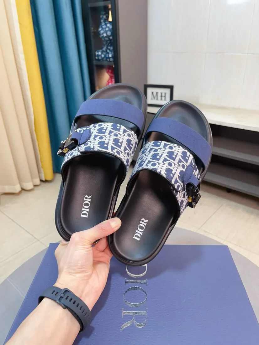 Dior Color Block Flat Slides Multicolor Image 5 Dior Color Block Flat Slides Multicolor Image 5