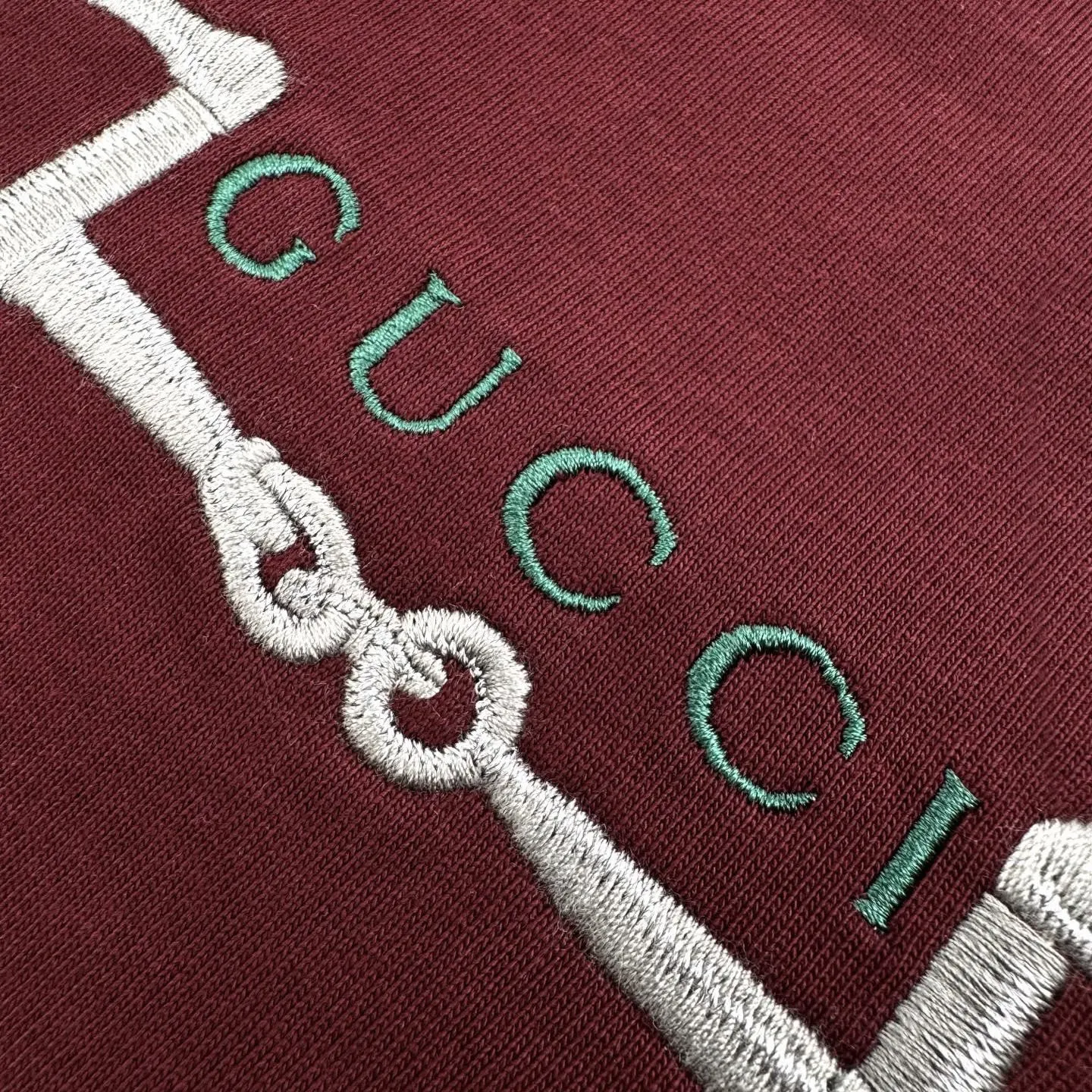 Gucci 双G刺绣短袖T恤 红色