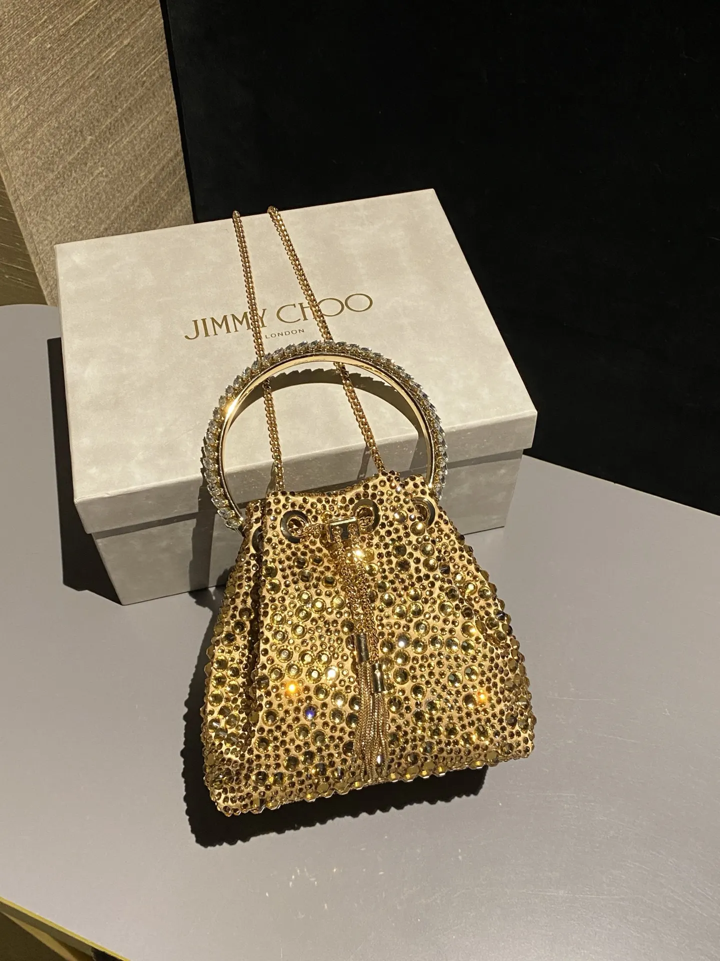 JIMMY CHOO BON BON系列标志款手提包 鏈條包 精致鏈條款