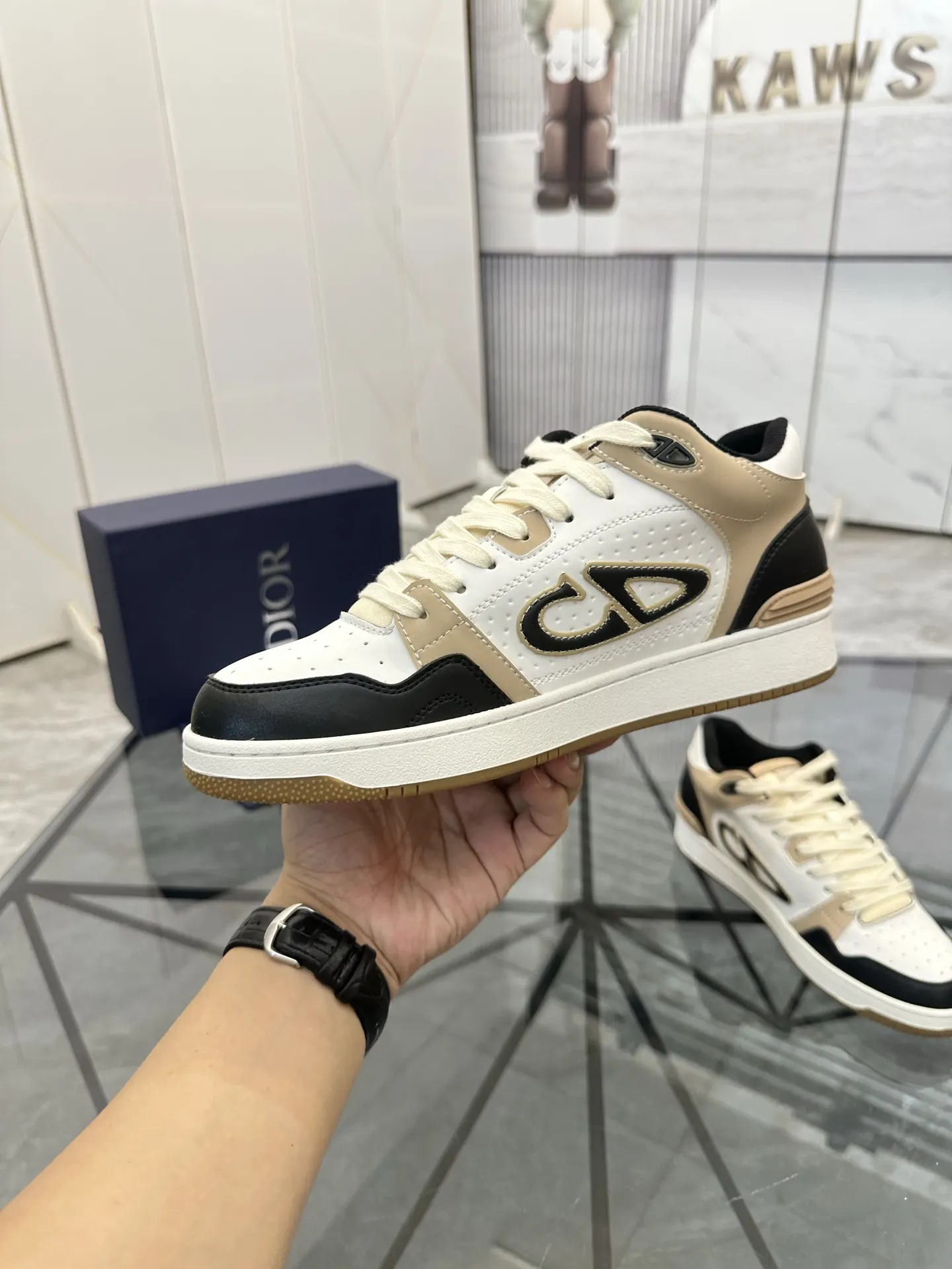 Dior B57 白色 皮革 运动鞋
