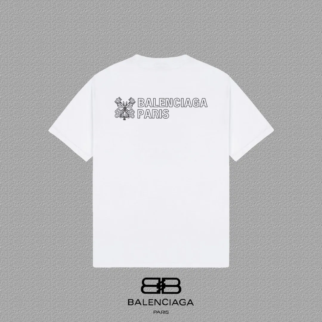 Balenciaga Paris Black Short Sleeve T-Shirt Street