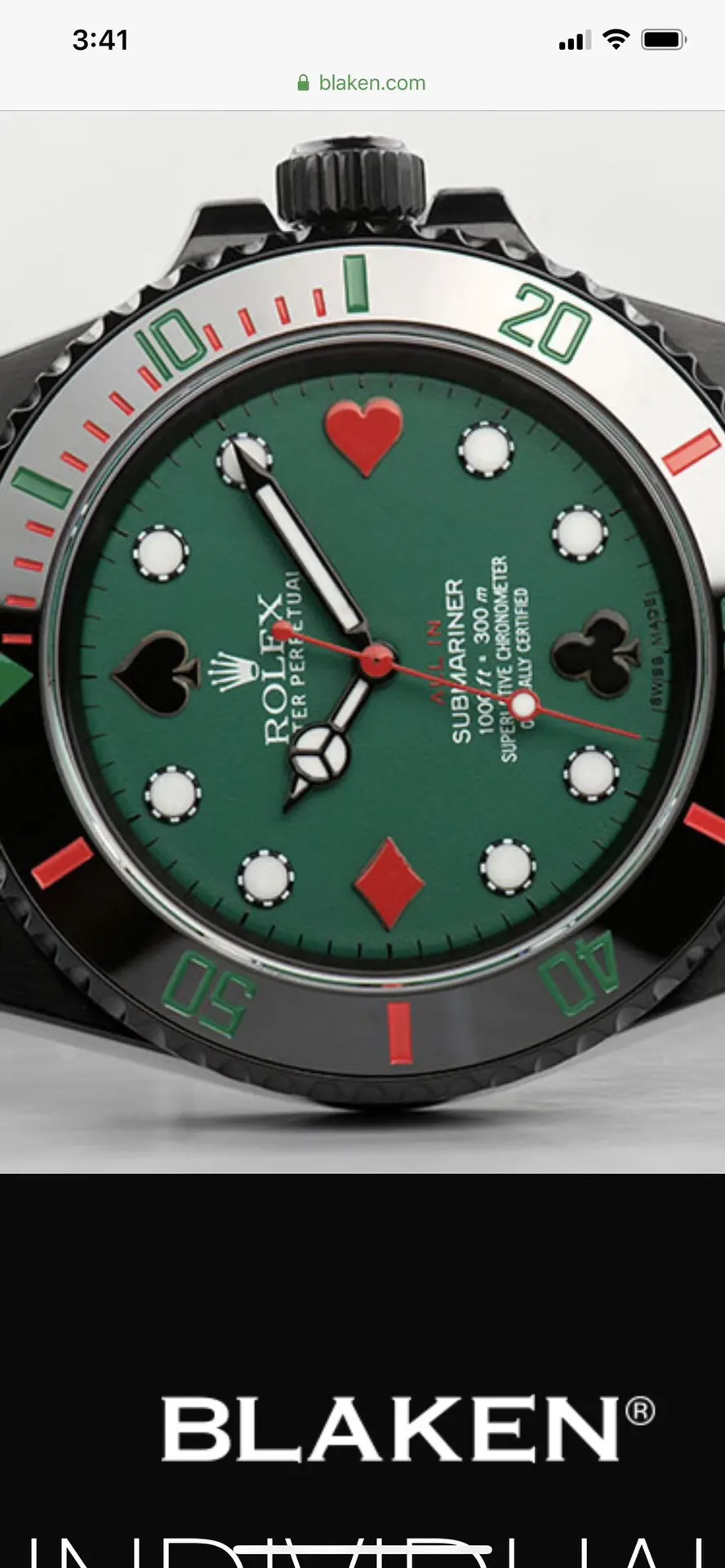 Rolex 綠色 劳力士潜航者特别定制版 all in劲酷登 手錶 經典腕表款
