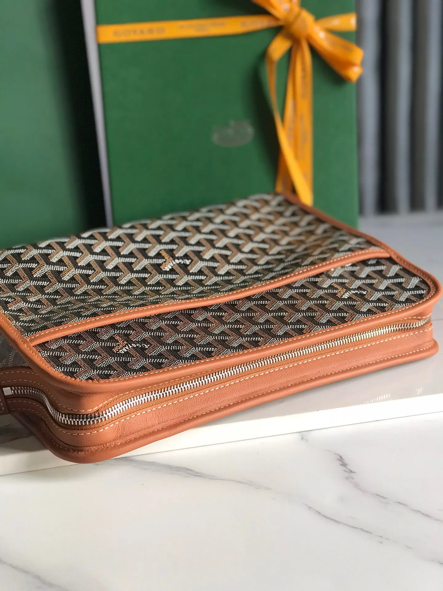 Goyard Yellow Clutch Bag Leather