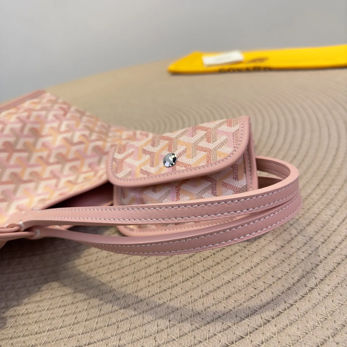 Goyard mini托特樱花粉 戈雅Anjou Mini 托特包 大容量托特款