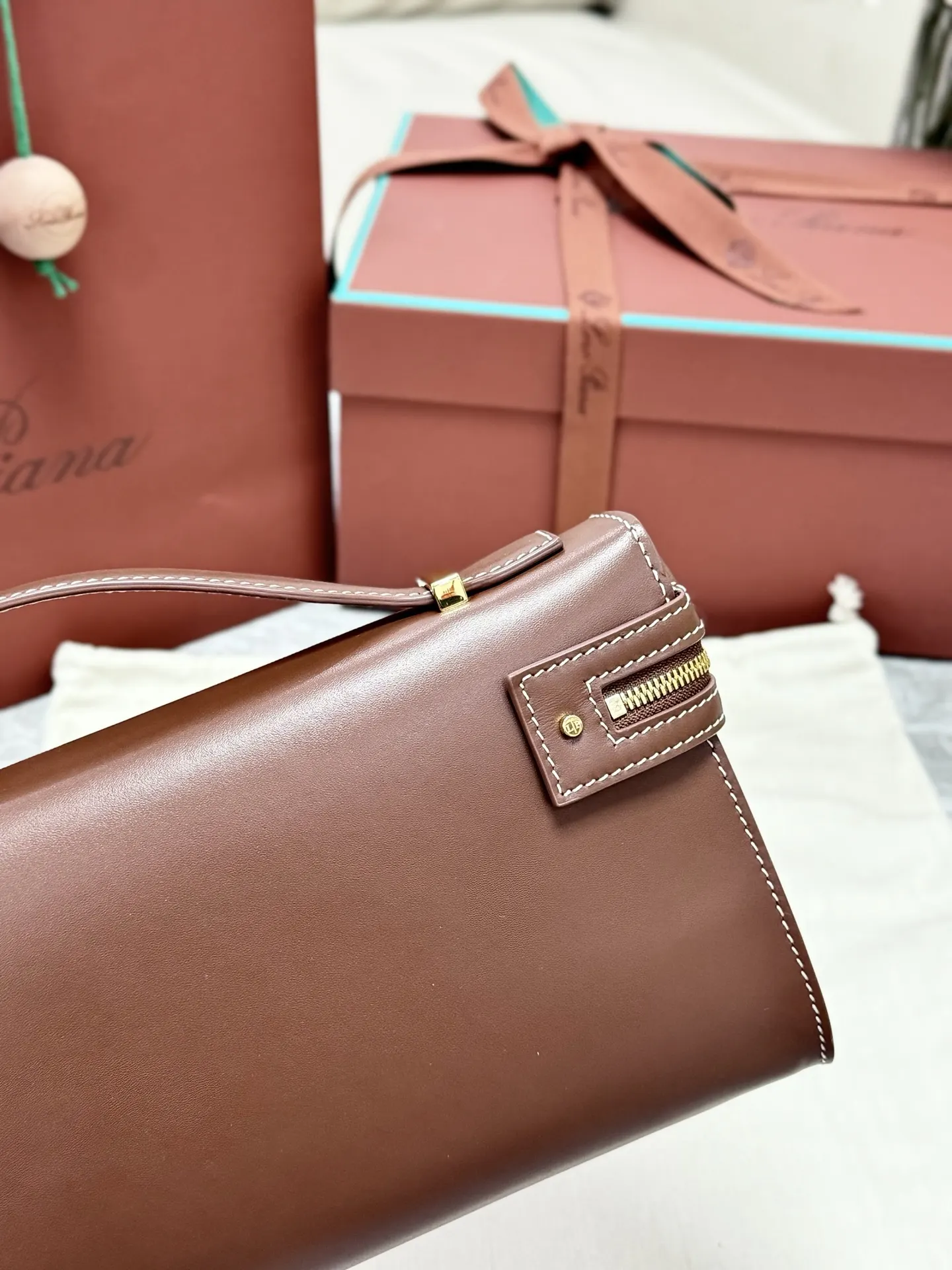 Brown Clutch Bag Leather