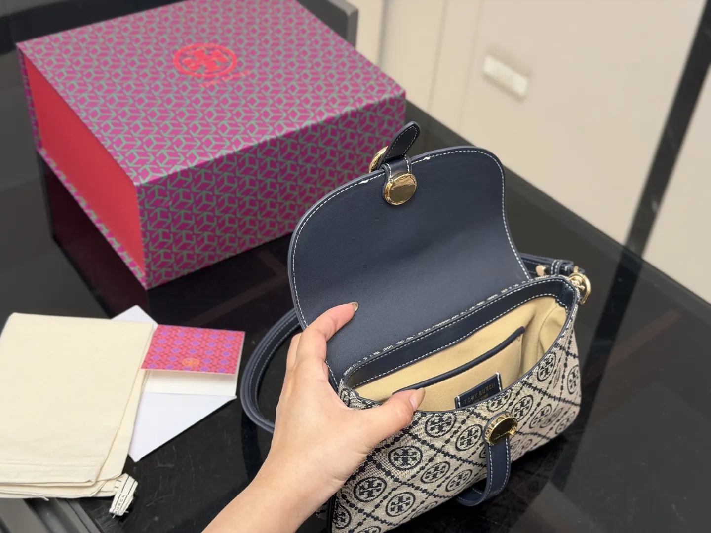 老花 Tory Burch 斜背包 腋下包 復古腋下背款