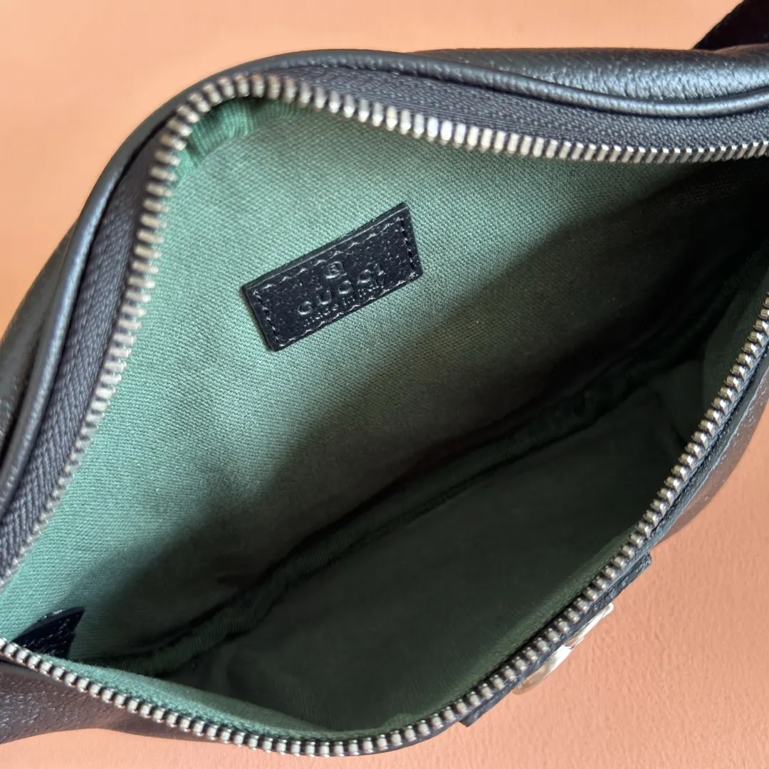Black Green Belt Bag Casual